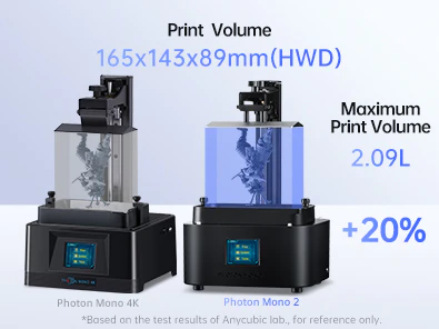 Anycubic Photon Mono 2 comes with A higher print volume that boosts your creativity.
