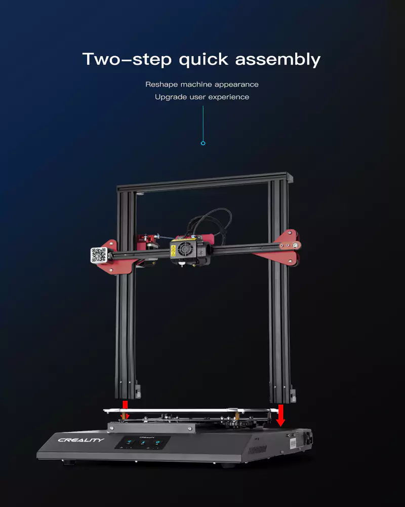 CR-10S Pro V2 comes with 2 step quick assembly