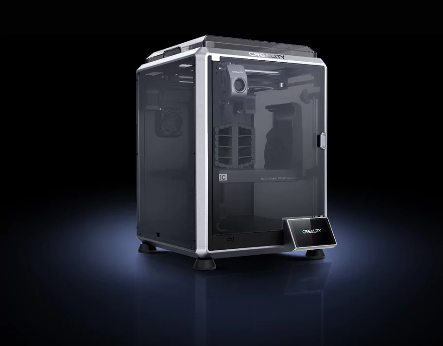 Creality K1C 3D Printer comes with Transparent sides and a glass door