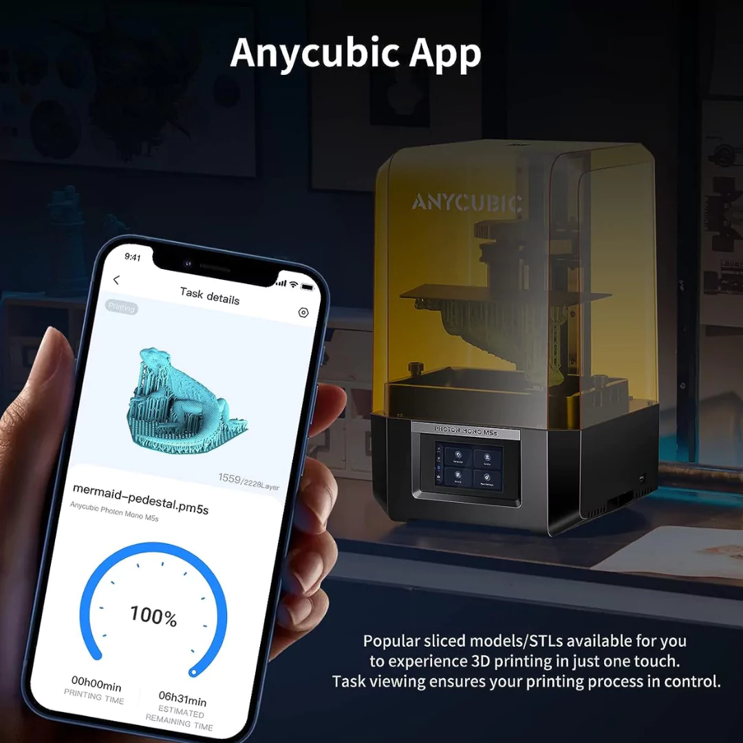 Anycubic Photon Mono M5s 3D Printer works with Anycubic App