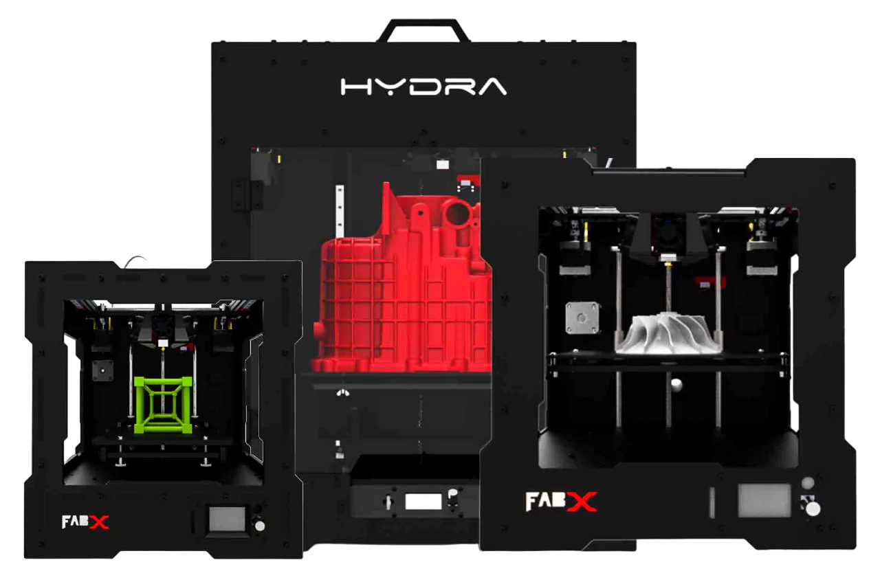 3D Printing with fabx, fabx pro and hydra 3D Printers