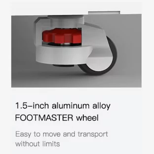 CR-5060 Pro comes with 1.5 inch aluminum alloy Footmaster wheel