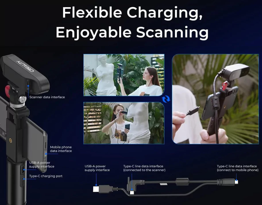 Creality CR-Scan Ferret 3D Scanner comes with Flexible Charging, Enjoyable Scanning facility