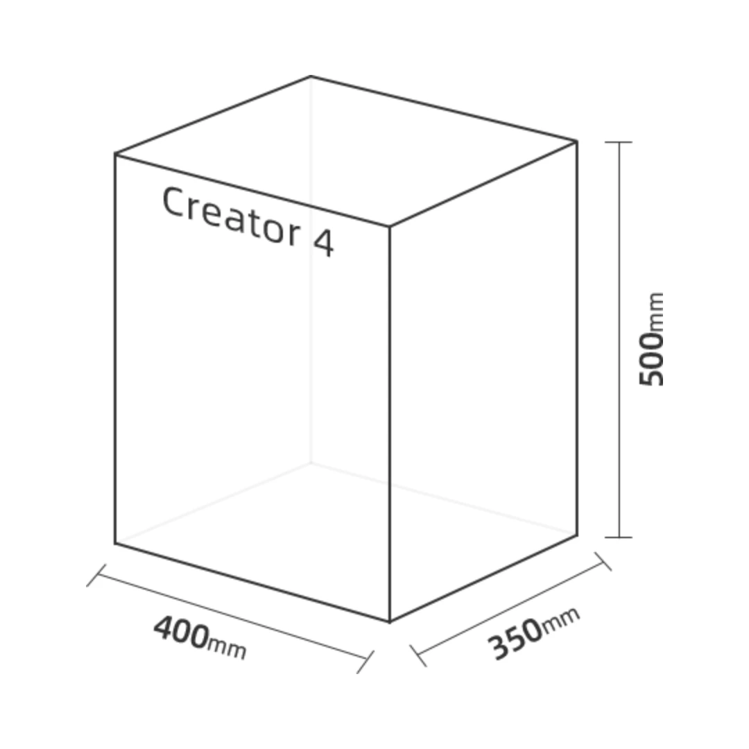 Build volume of creator 4 3d printer