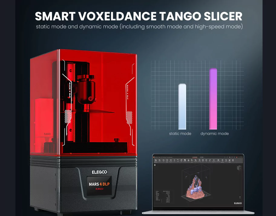 Elegoo Mars 4 DLP come with Smart Voxeldance Tango Slicer