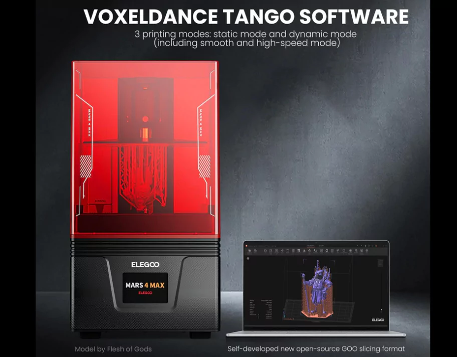 Elegoo Mars 4 Max MSLA Resin 3D Printer with 6K Mono LCD come with Voxeldance Tango Software
