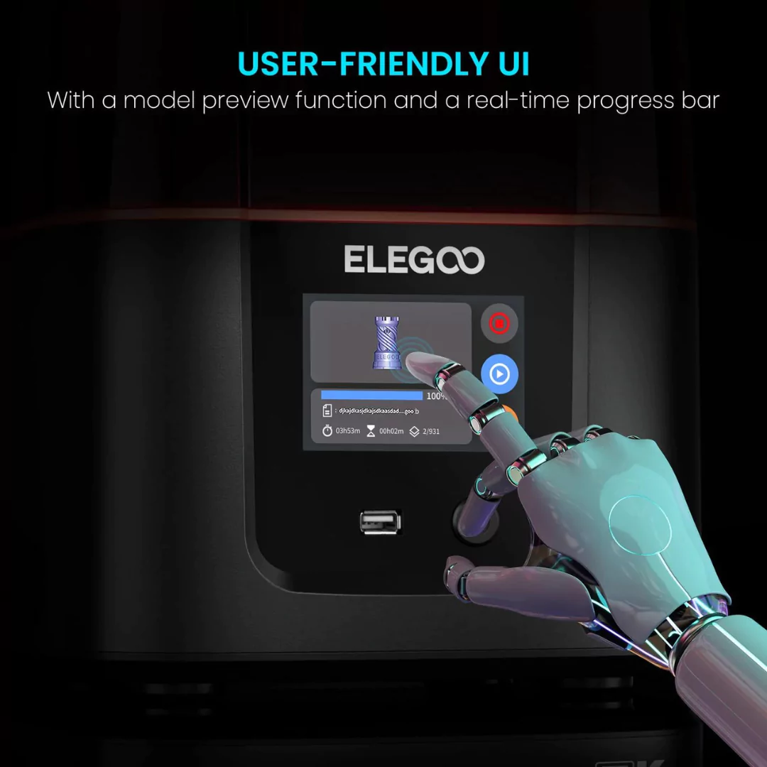 Elegoo Mars 4 9K MSLA Resin 3D Printer come with User-Friendly UI