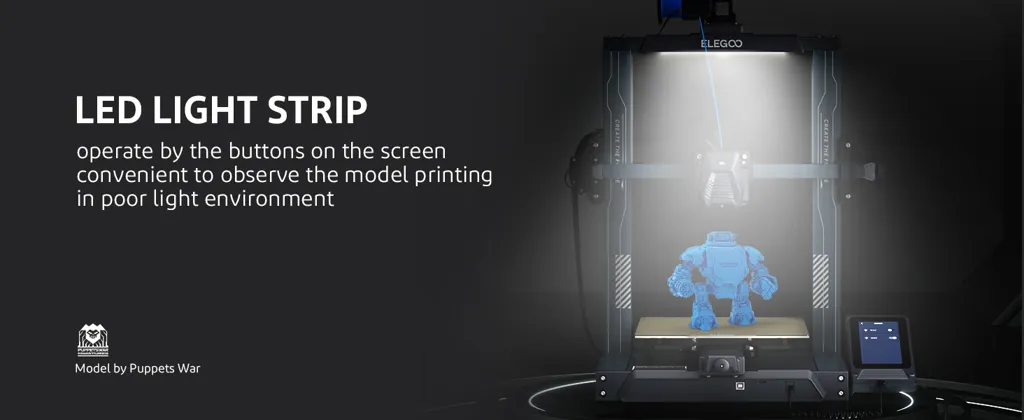 Elegoo Neptune 3 Plus 3D Printer comes with led light strip
