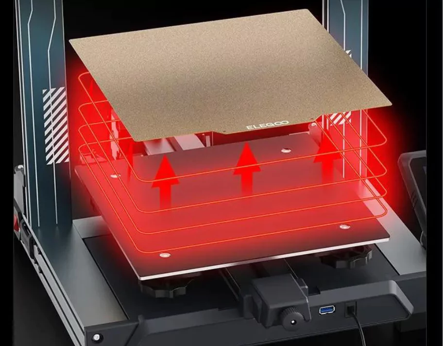 Elegoo Neptune 4 Pro 3D Printer comes with Intelligent Segmented Heatbed - PEI Magnetic Platform