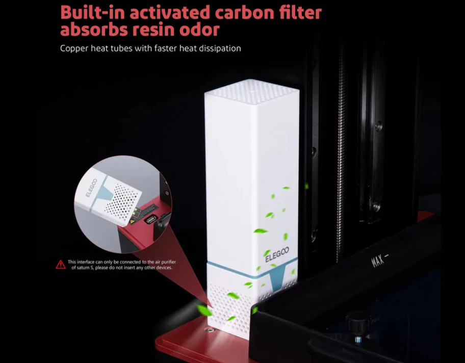 Elegoo Saturn 2 Resin 3D Printer come with Odor-free Printing Environment