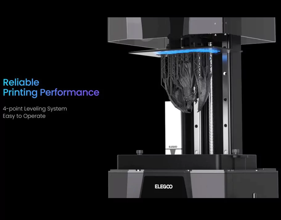 Elegoo Saturn 3 Ultra 12K Resin 3D Printer comes with 4-Point Leveling System