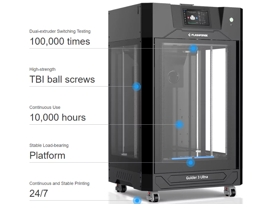 Flashforge Guider 3 Ultra 3D Printer comes with Consistent Print Quality Output