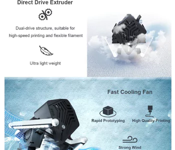 Flsun V400 3D Printer 3D Printer has Compact direct drive extruder