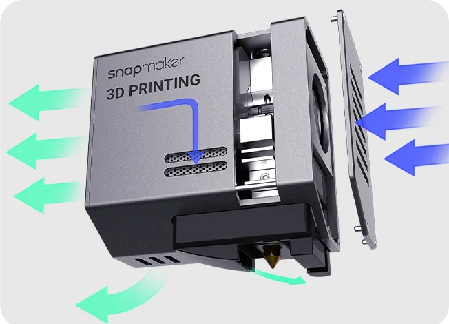 Snapmaker 2.0 3-in-1 modular a250t/a350t 3d printer comes with upgraded cooling system